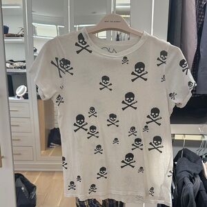 Chaser White Skull Print Short Sleeve Tee